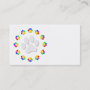 Cartões de visitas de Pawprints do arco-íris