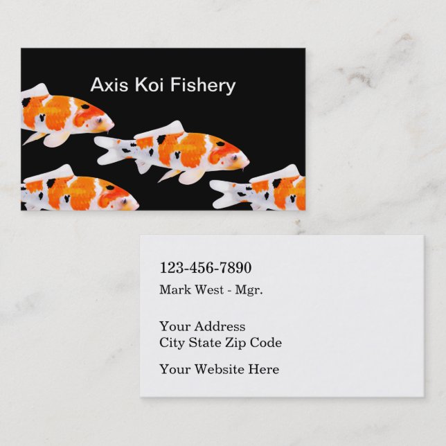 Cartões de visitas de pesca de Modern Koi (Frente/Verso)