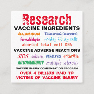 Cartões de visitas De Pesquisa De Vacinas / Cartõe