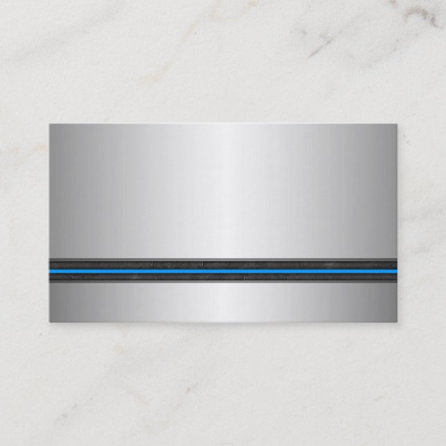 Cartões de visitas de prata do olhar do metal (Frente)