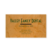 Cartões de visitas de prática dentária