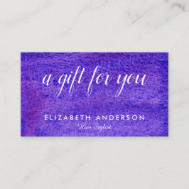 Cartões de visitas de presente violeta de aquarela