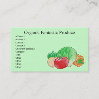 Cartões de visitas de produtos frescos