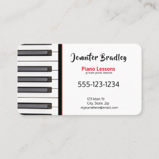 Cartões de visitas de Professores de Piano Privado