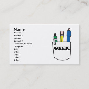 Cartões de visitas de proteção de bolso de GEEK