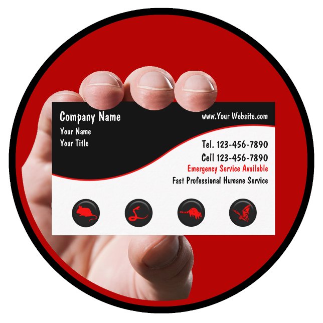 Cartões de visitas de remoção de animais selvagens (Criador carregado)