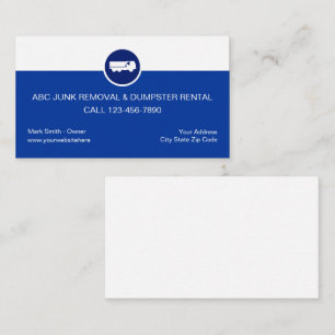 Cartões de visitas de remoção de lixo