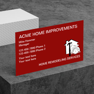 Cartões de visitas de remodelação Home