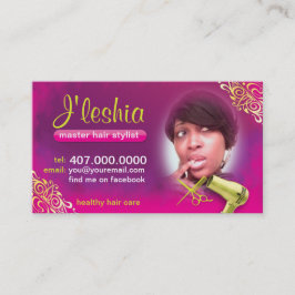 Cartões de visitas De Salão De Cabelo Com Sua Foto