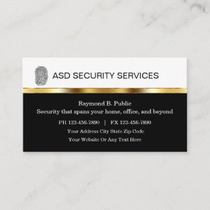 Cartões de visitas de Segurança Clássicos