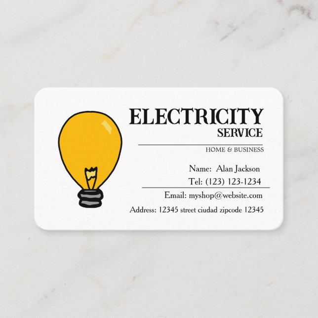 CARTÕES DE VISITAS DE SERVIÇOS DE ELETRICIDADE (Frente)