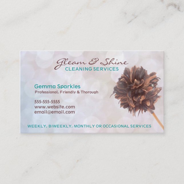 Cartões de visitas de Serviços de Limpeza Branca (Frente)