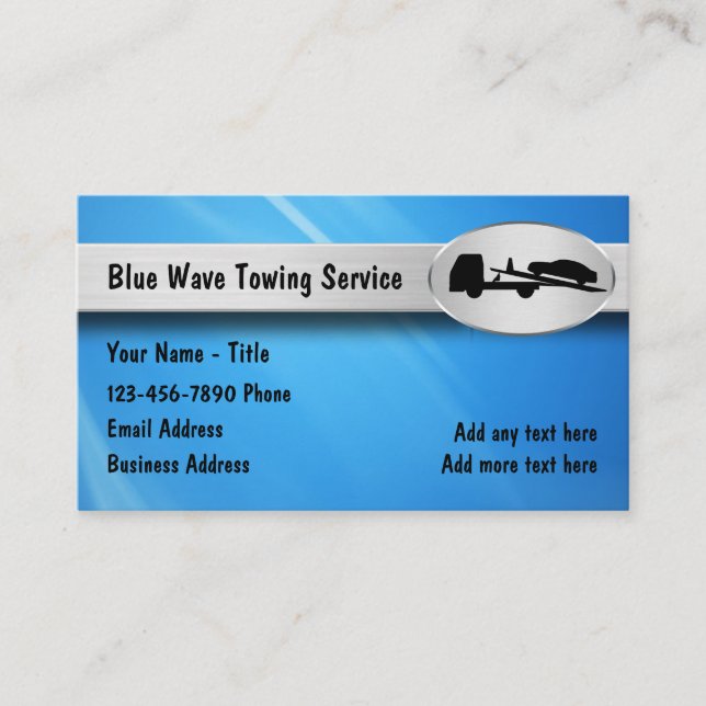 Cartões de visitas de serviços de reboque para aut (Frente)