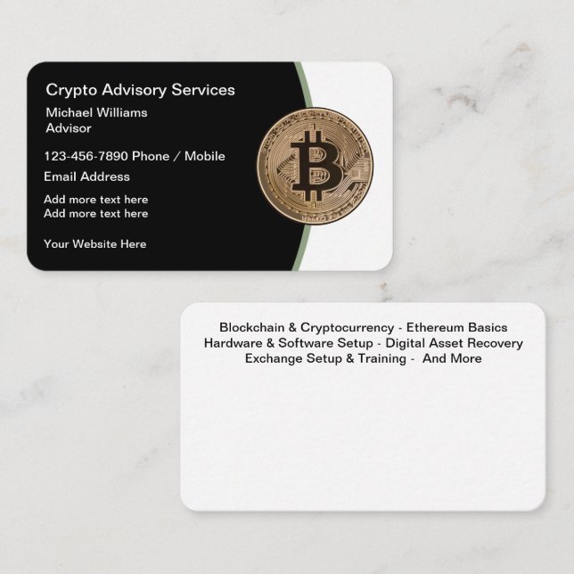 Cartões de visitas De Serviços Do Bitmoney E Do Cr (Frente/Verso)