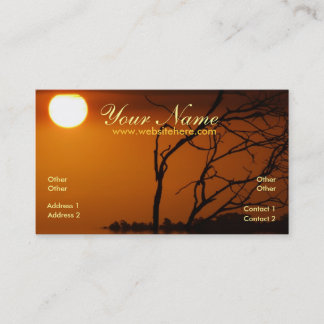 Cartões de visitas de silhueta sunset ouro