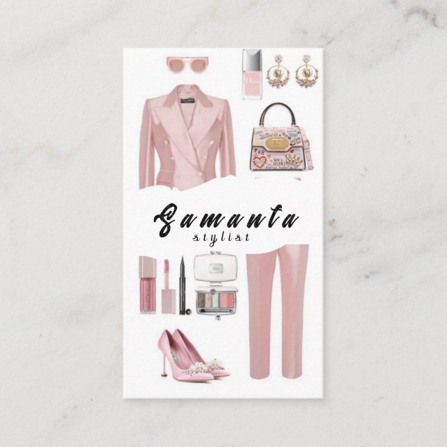 Cartões de visitas de Stylist de Moda Moderna (Frente)