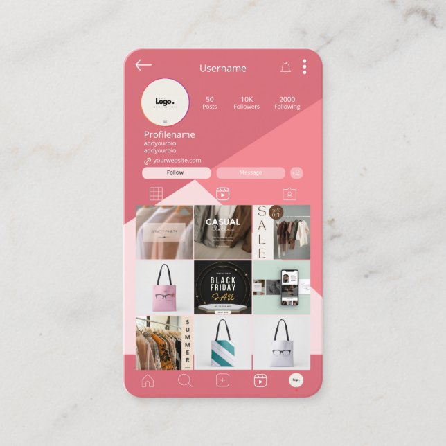 Cartões de visitas de Stylist do Trendy Hair | Ins (Frente)