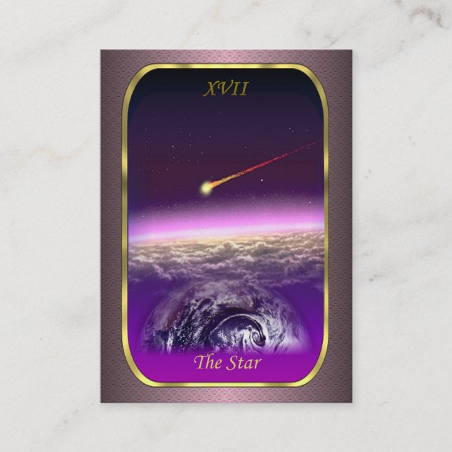 Cartões de visitas de Tarot - o cartão da estrela (Frente)