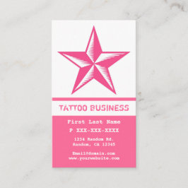 Cartões de visitas de tatuagem brancos cor-de-rosa