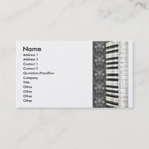 Cartões de visitas de teclado de Flores de Piano