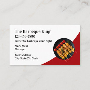 Cartões de visitas de Tema do Restaurante Barbequ