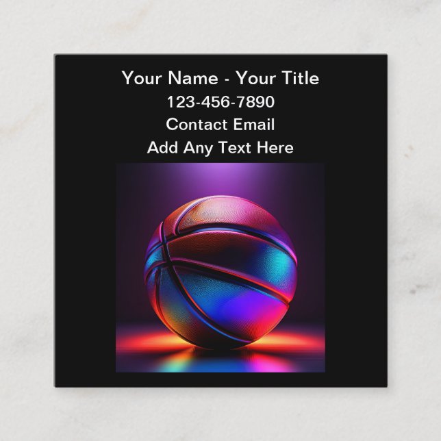 Cartões de visitas de Tema Legal de Basquete brilh (Frente)