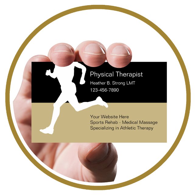 Cartões de visitas de Terapêutica Física (Physical Therapist Business Cards by CustomBusinessTemplates)