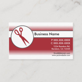 Cartões de visitas de tesoura branca vermelha