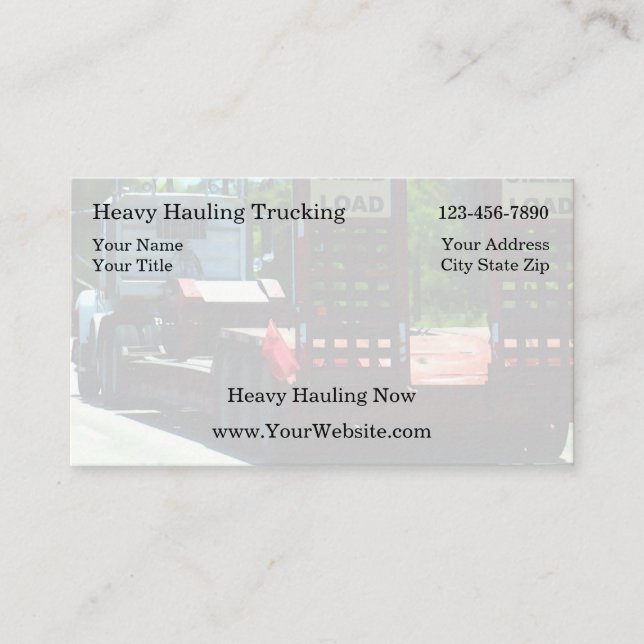 Cartões de visitas de transporte por caminhão (Frente)