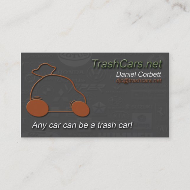 cartões de visitas de TrashCars.net (Frente)