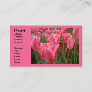 Cartões de visitas de Tulipas Rosa