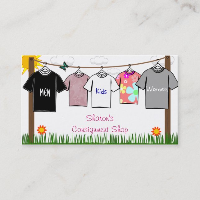 Cartões de visitas de vestuário (Frente)