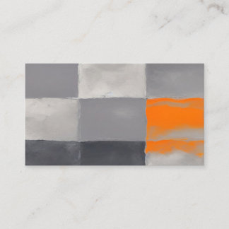 Cartões de visitas de Xadrez laranja e Cinza