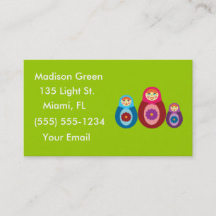 Cartões de visitas Design Doll de Matryoshka