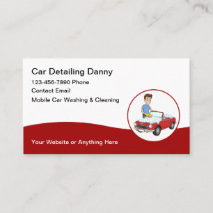 Cartões de visitas Detalhados de Lava-Carro Modern