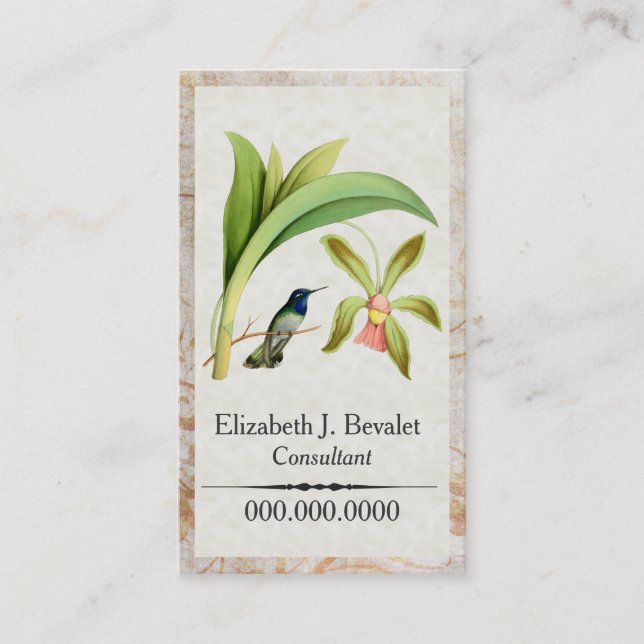 Cartões de visitas dirigidos violetas do colibri (Frente)