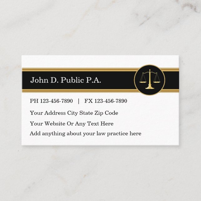 Cartões de visitas do advogado (Frente)