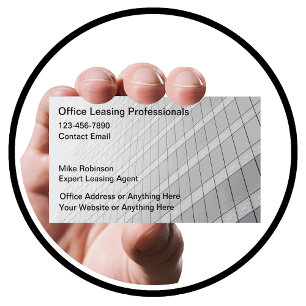 Cartões de visitas do Agente de Locação do Office