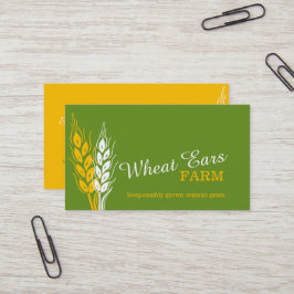 Cartões de visitas do amarelo do verde da fazenda