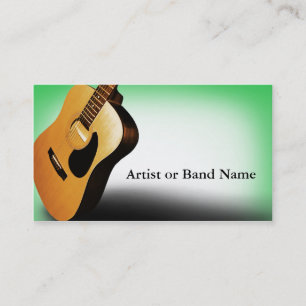 Cartões de visitas do artista do verde da guitarr