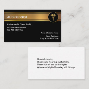 Cartões de visitas do Audiologist