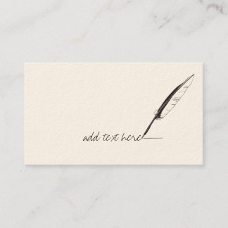 Cartões de visitas do Autor do Feather Quill