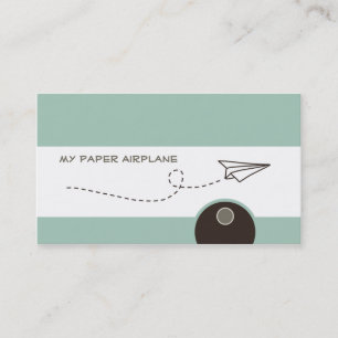 Cartões de visitas do avião de papel