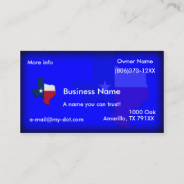 Cartões de visitas do Bandeira-Mapa de Texas