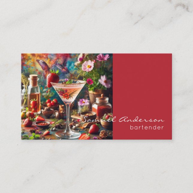 Cartões de visitas do barman (Frente)