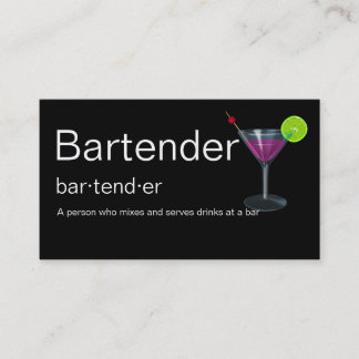 Cartões de visitas do barman