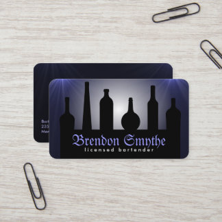 Cartões de visitas do barman do Blue Bartending Se