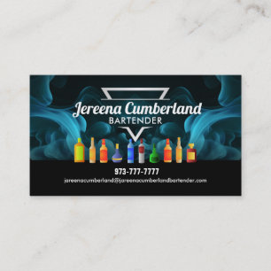 Cartões de visitas do Bartender Slogans