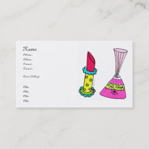 Cartões de visitas do batom & do verniz para as