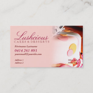 Cartões de visitas do bolo de Lushcious